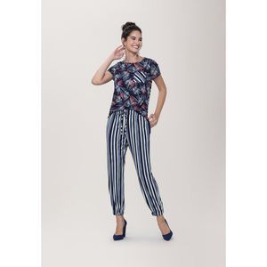 Leota Tuxedo Jogger Pant in Poolside Stripe Blue